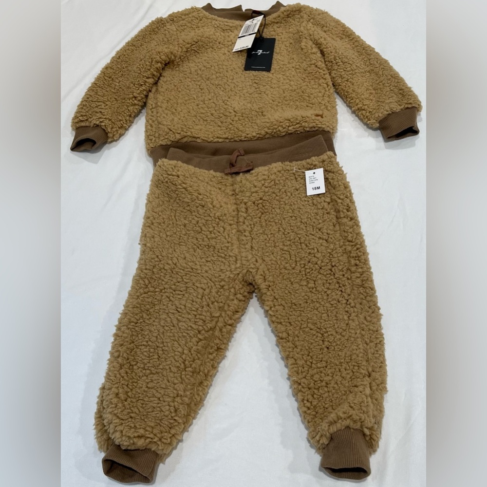 Cozy Tan Fleece Kids Set size 18 M